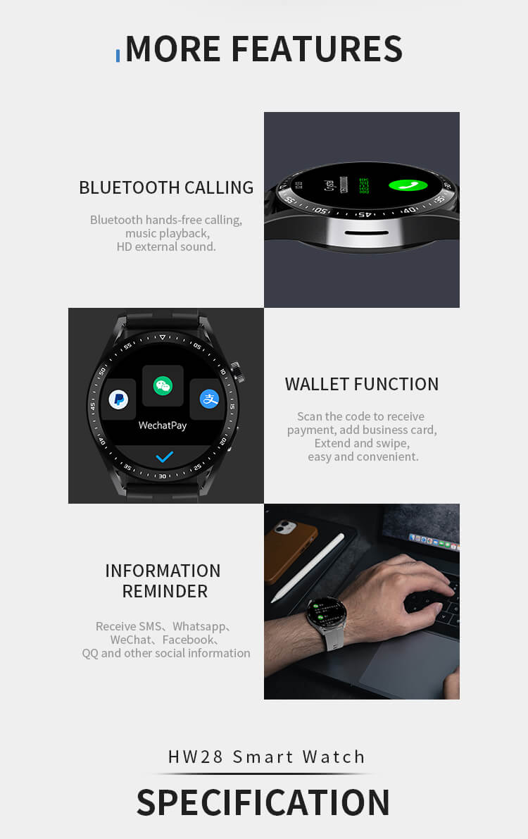 Montres intelligentes de chargement sans fil classiques éternelles HW28-Shenzhen Shengye Technology Co., Ltd