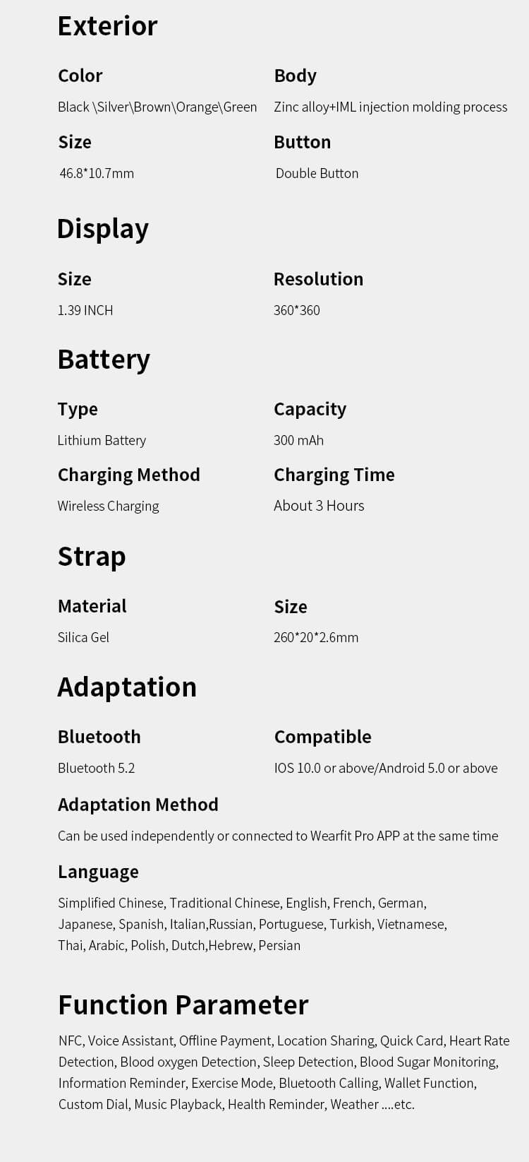 HW28 Eternal Classical Wireless Charging Smart Watches-Shenzhen Shengye Technology Co.,Ltd