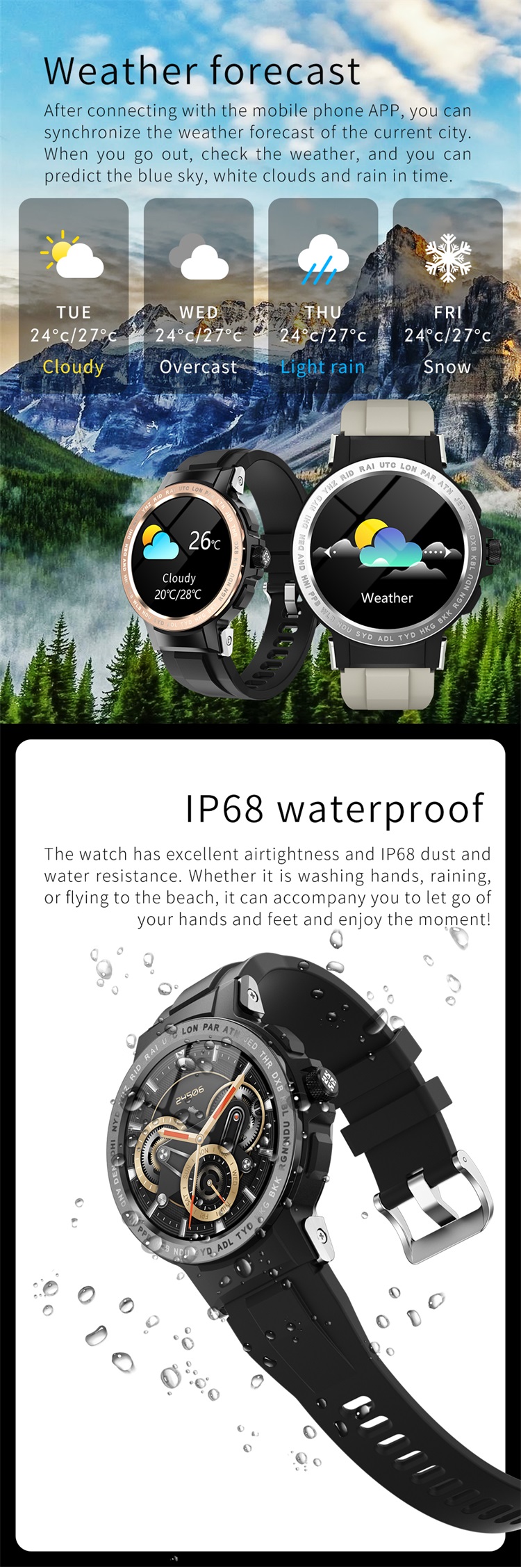 E19 Modieus waterdicht smartwatch met ronde wijzerplaat - Shenzhen Shengye Technology Co., Ltd