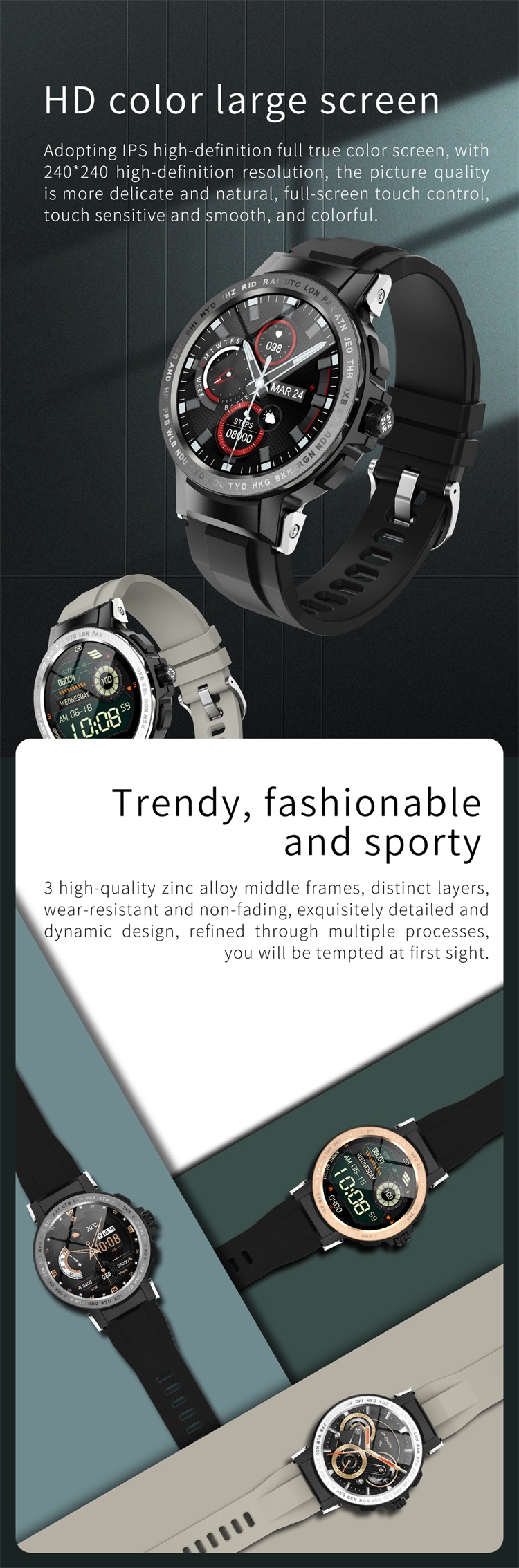 E19 Modieus waterdicht smartwatch met ronde wijzerplaat - Shenzhen Shengye Technology Co., Ltd