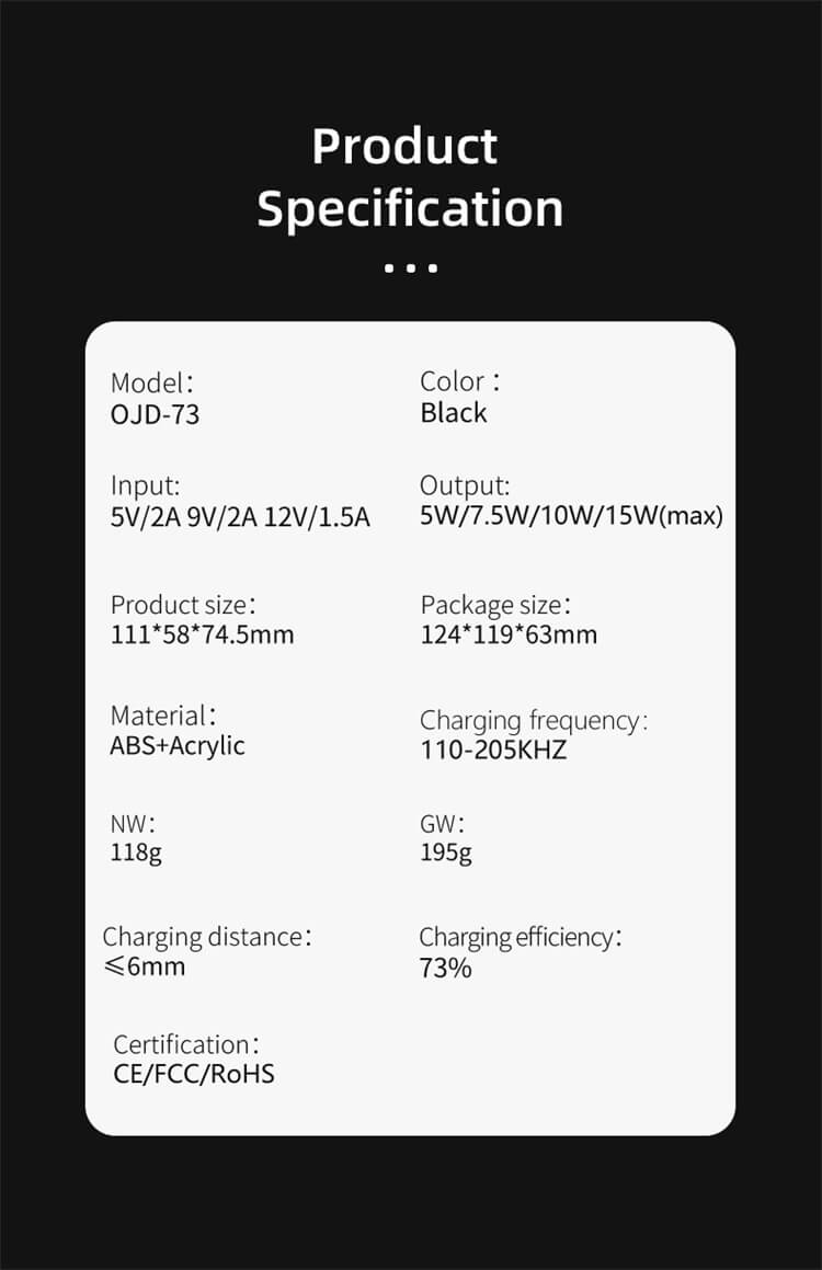 OJD-73 Cargador inalámbrico automático para teléfono-Shenzhen Shengye Technology Co.,Ltd