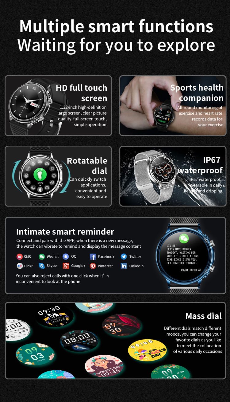 Montre intelligente de sport de jeux de forme ronde étanche CF81-Shenzhen Shengye Technology Co., Ltd