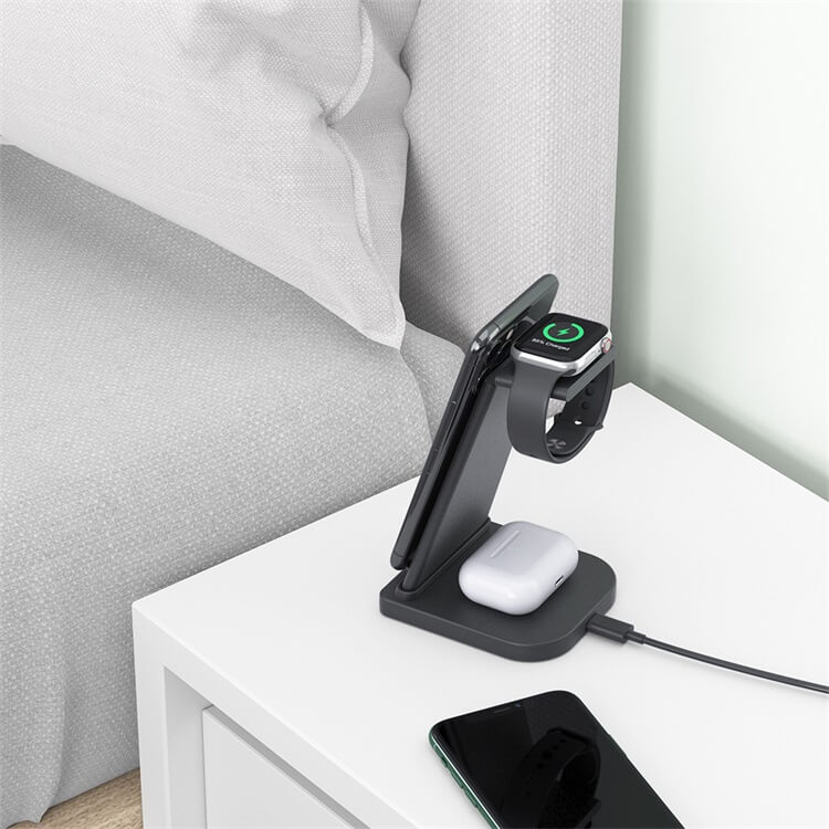 YM-UD21 3 in 1 Portable Desktop Qi Charging Stand-Shenzhen Shengye Technology Co.,Ltd