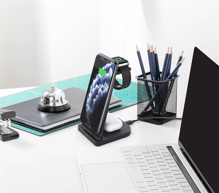 YM-UD21 3 in 1 Portable Desktop Qi Charging Stand-Shenzhen Shengye Technology Co.,Ltd