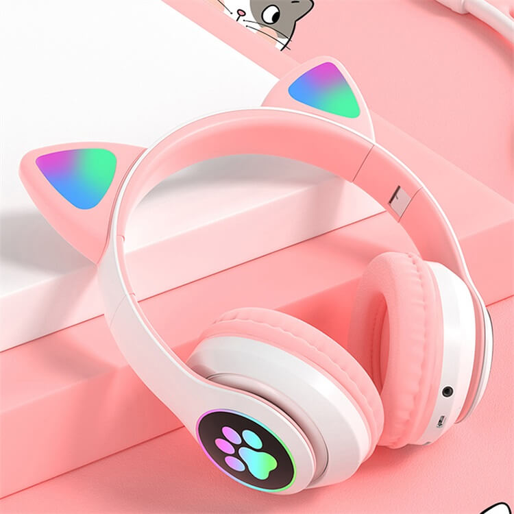 STN-28 Headphone Nirkabel LED Bass Stereo Telinga Kucing Lucu-Shenzhen Shengye Technology Co.,Ltd