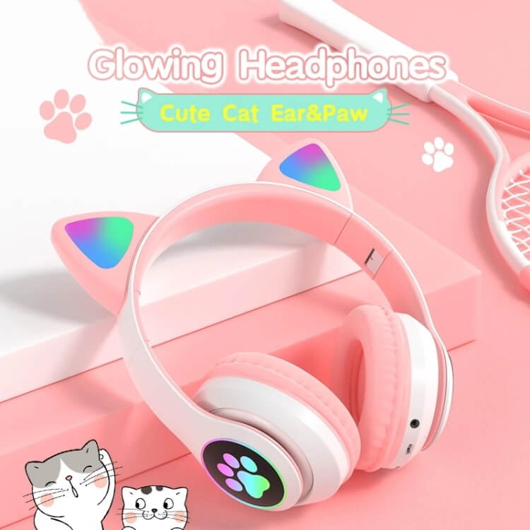 STN-28 Cute Cat Ears Stereo Bass LED Wireless Headphones-Shenzhen Shengye Technology Co.,Ltd