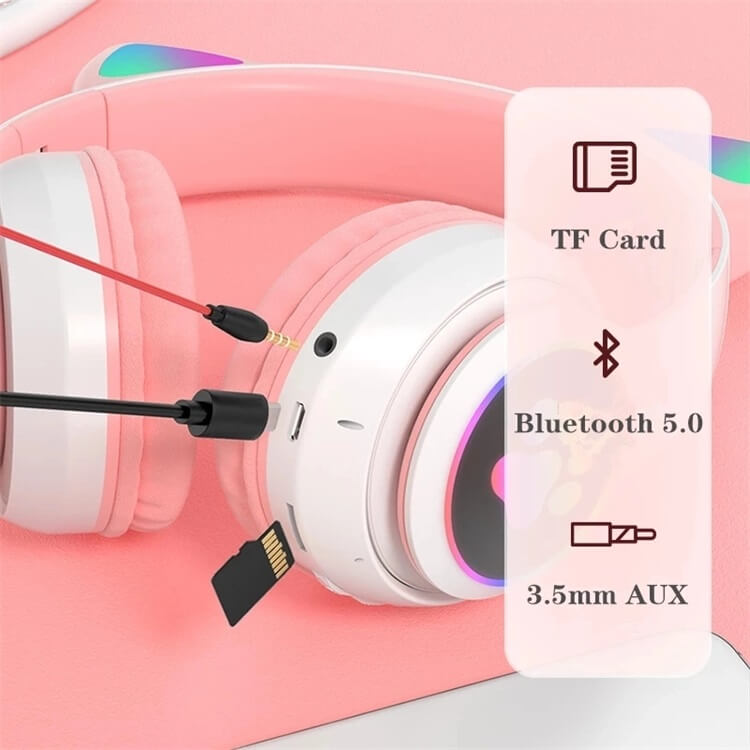 STN-28 Cute Cat Ears Stereo Bass LED Wireless Headphones-Shenzhen Shengye Technology Co.,Ltd