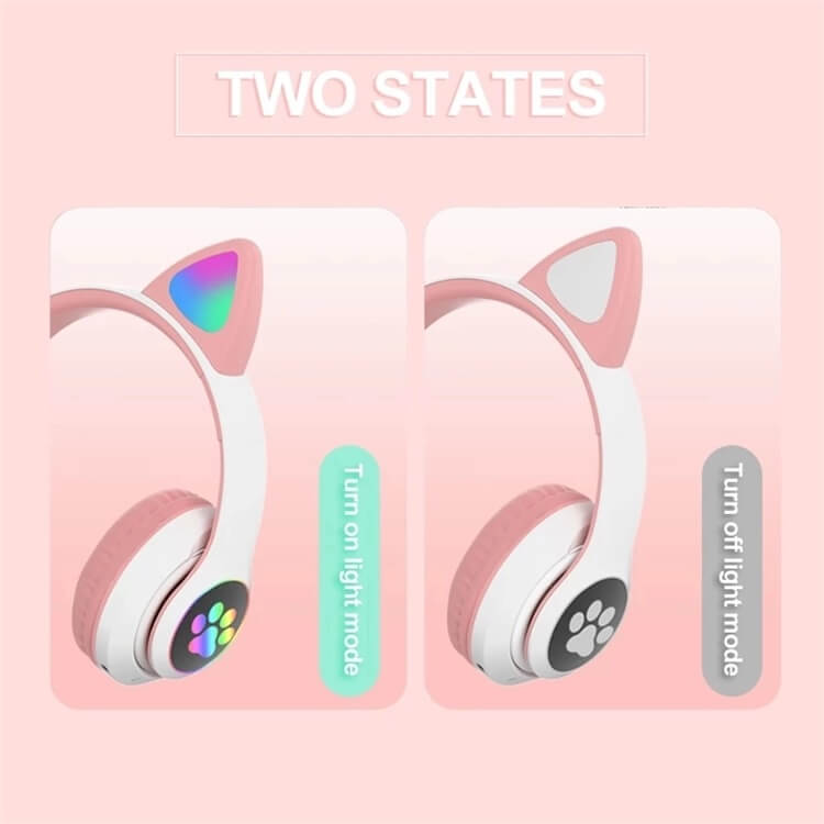 STN-28 Auriculares inalámbricos LED con graves estéreo y orejas de gato lindos-Shenzhen Shengye Technology Co., Ltd