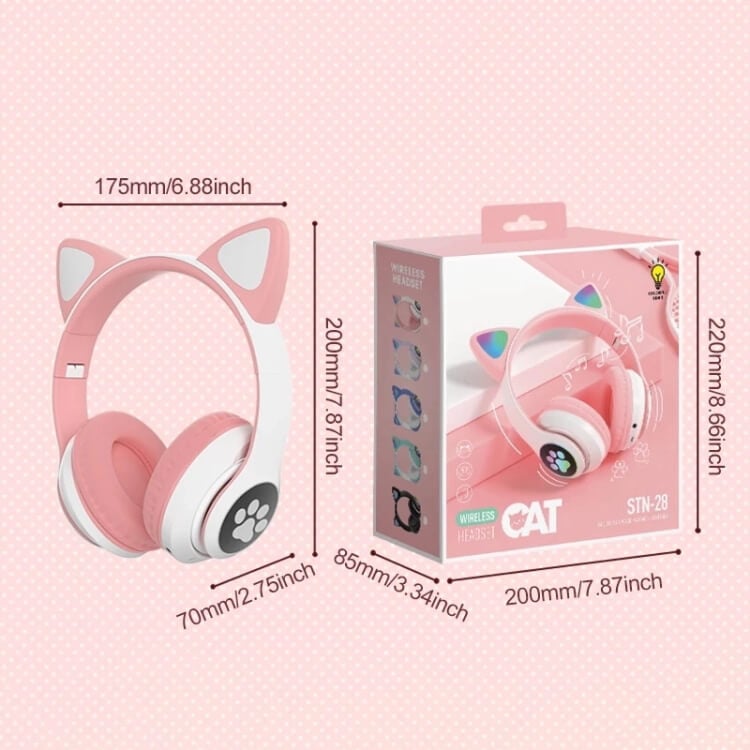 STN-28 Cute Cat Ears Stereo Bass LED Wireless Headphones-Shenzhen Shengye Technology Co.,Ltd