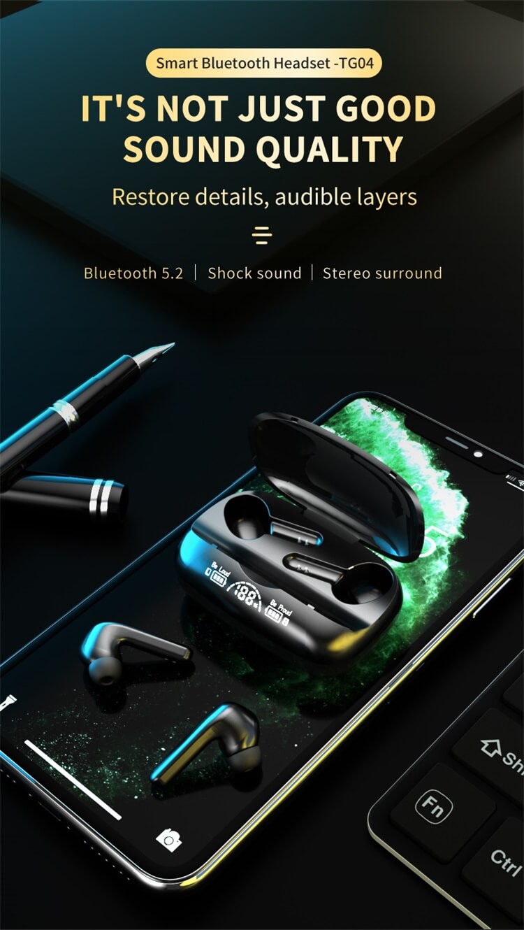 TG04 Bluetooth 5.2 High Sound Quality Smart Earphone Wholesaler ODM-Shenzhen Shengye Technology Co.,Ltd
