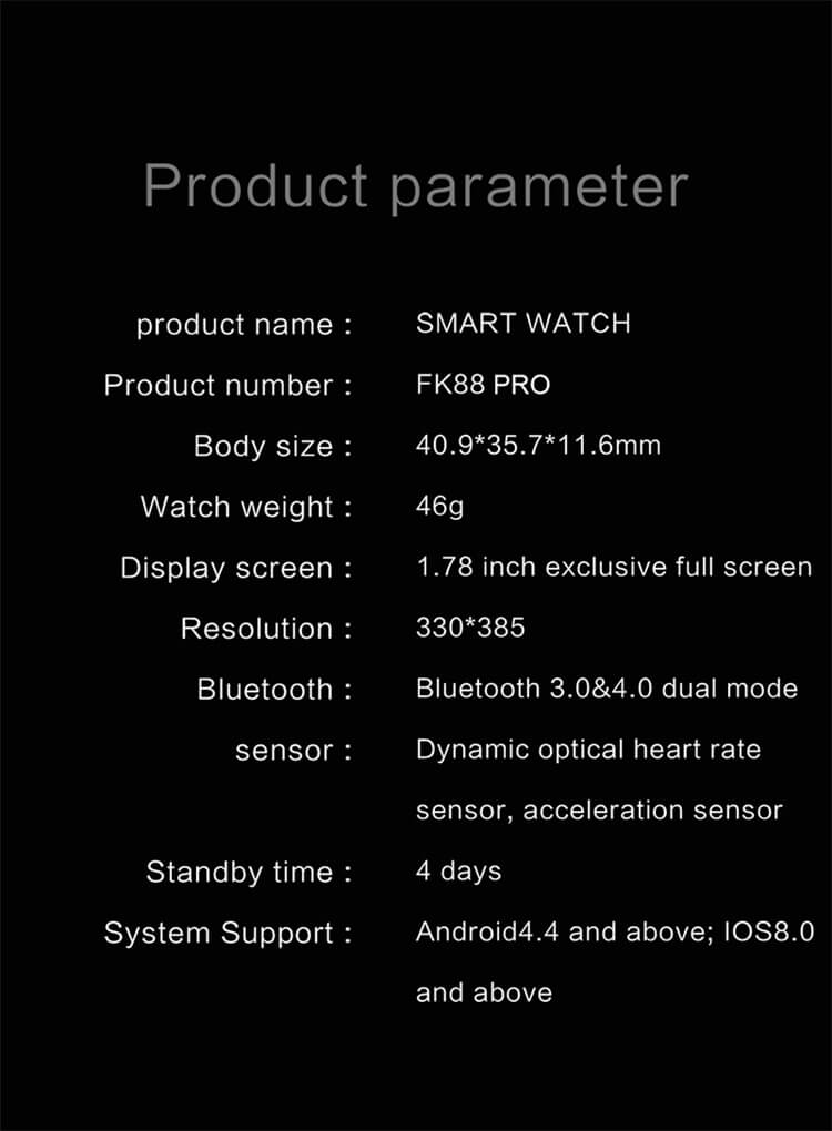 FK88 Pro Smartwatch Product Details-Shenzhen Shengye Technology Co.,Ltd
