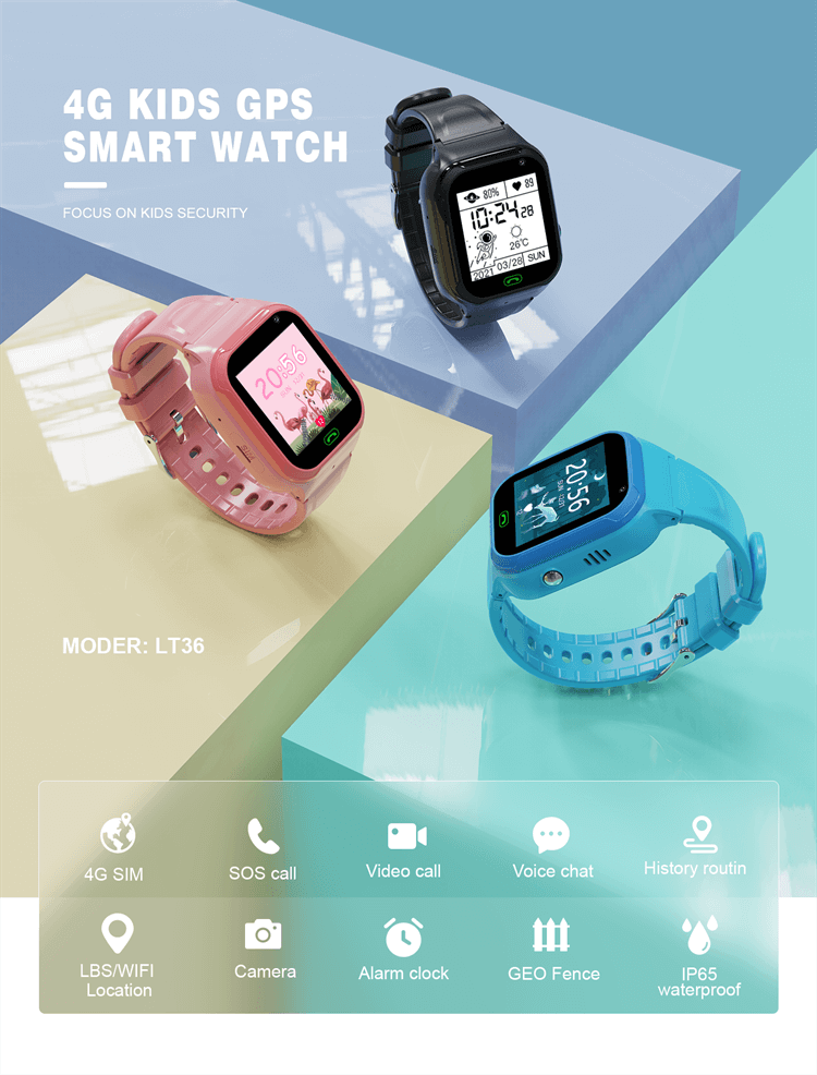 LT-36 Reloj para niños con GPS y tarjeta SIM 4G-Shenzhen Shengye Technology Co.,Ltd