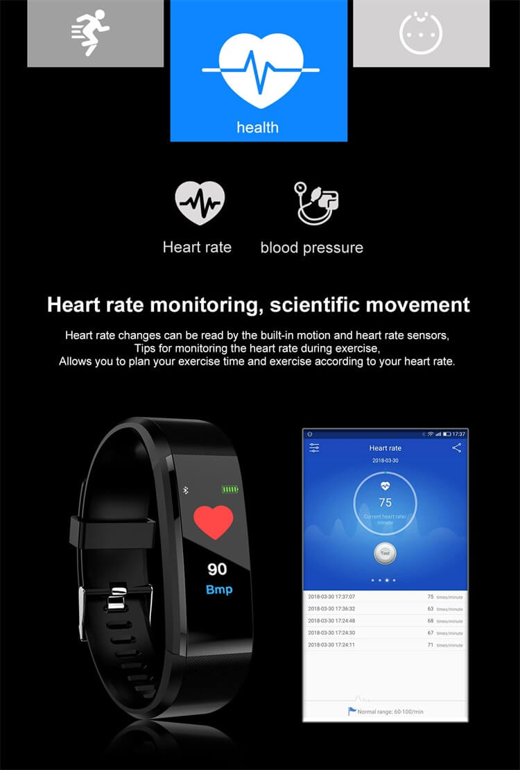 115 Plus Lembrete Sedentário Passo Rastreamento Pulseira Inteligente Colorida-Shenzhen Shengye Technology Co., Ltd