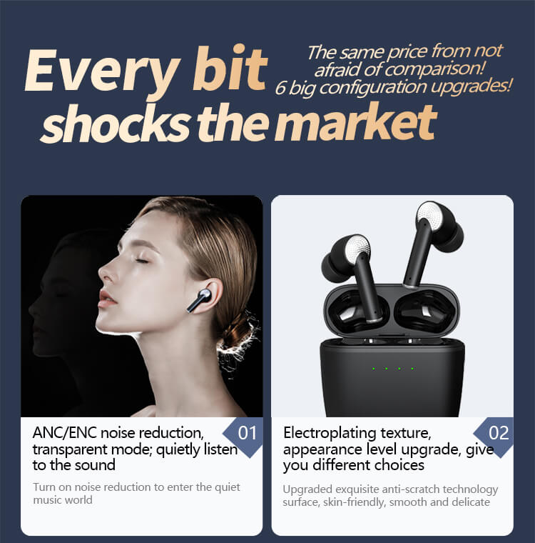 J8 High Quality Mobile Phone ANC TWS Mini Earphone Wholesale Distributor-Shenzhen Shengye Technology Co.,Ltd