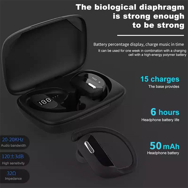 T17 Proveedor de China Auriculares con gancho TWS para juegos Blutooth tipo C impermeables-Shenzhen Shengye Technology Co., Ltd