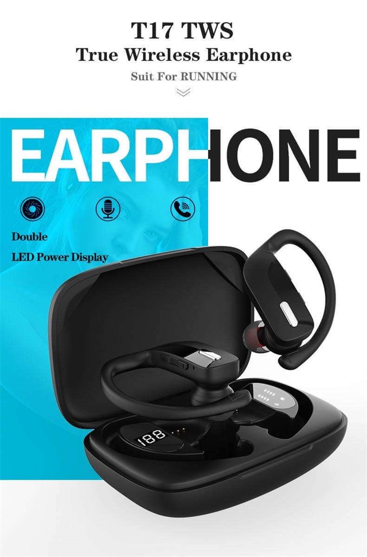 T17 Proveedor de China Auriculares con gancho TWS para juegos Blutooth tipo C impermeables-Shenzhen Shengye Technology Co., Ltd