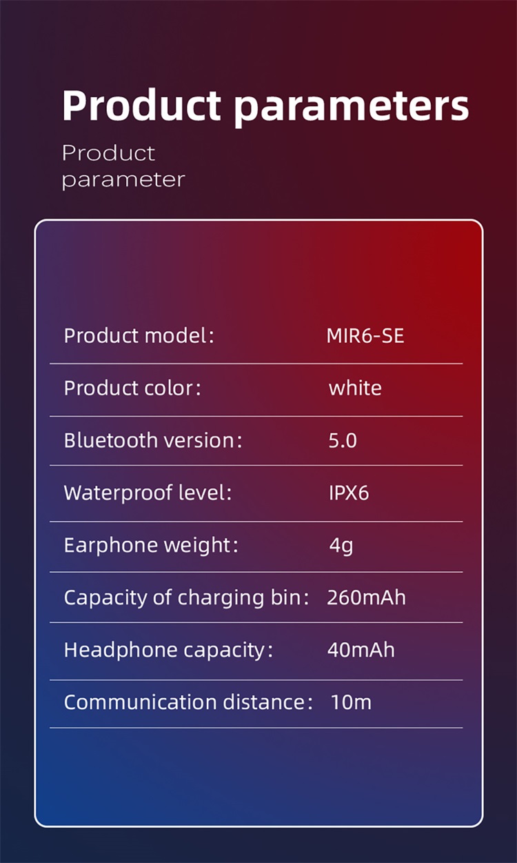 Mir6 Se HiFi qualité sonore Bluetooth 5.0 puce écouteurs de jeu-Shenzhen Shengye Technology Co., Ltd