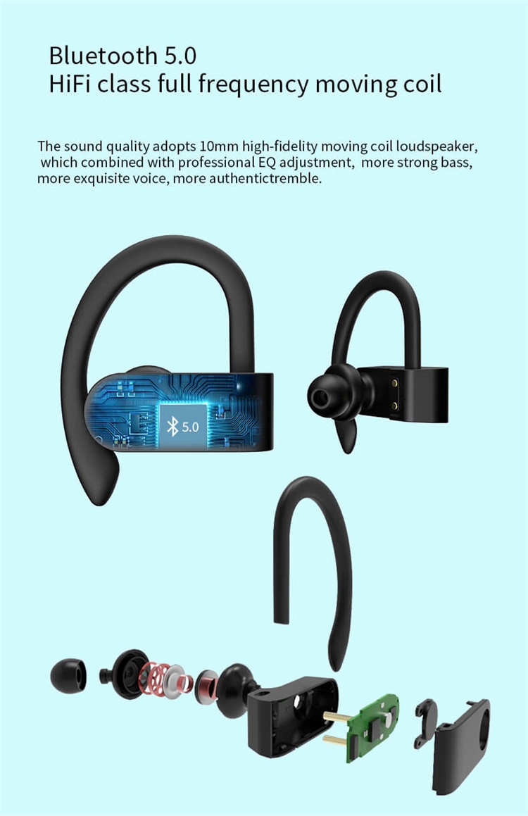 A9 Pro China Wholesale  Cool Black Earhook Headset Custom Bluetooth Earbuds-Shenzhen Shengye Technology Co.,Ltd