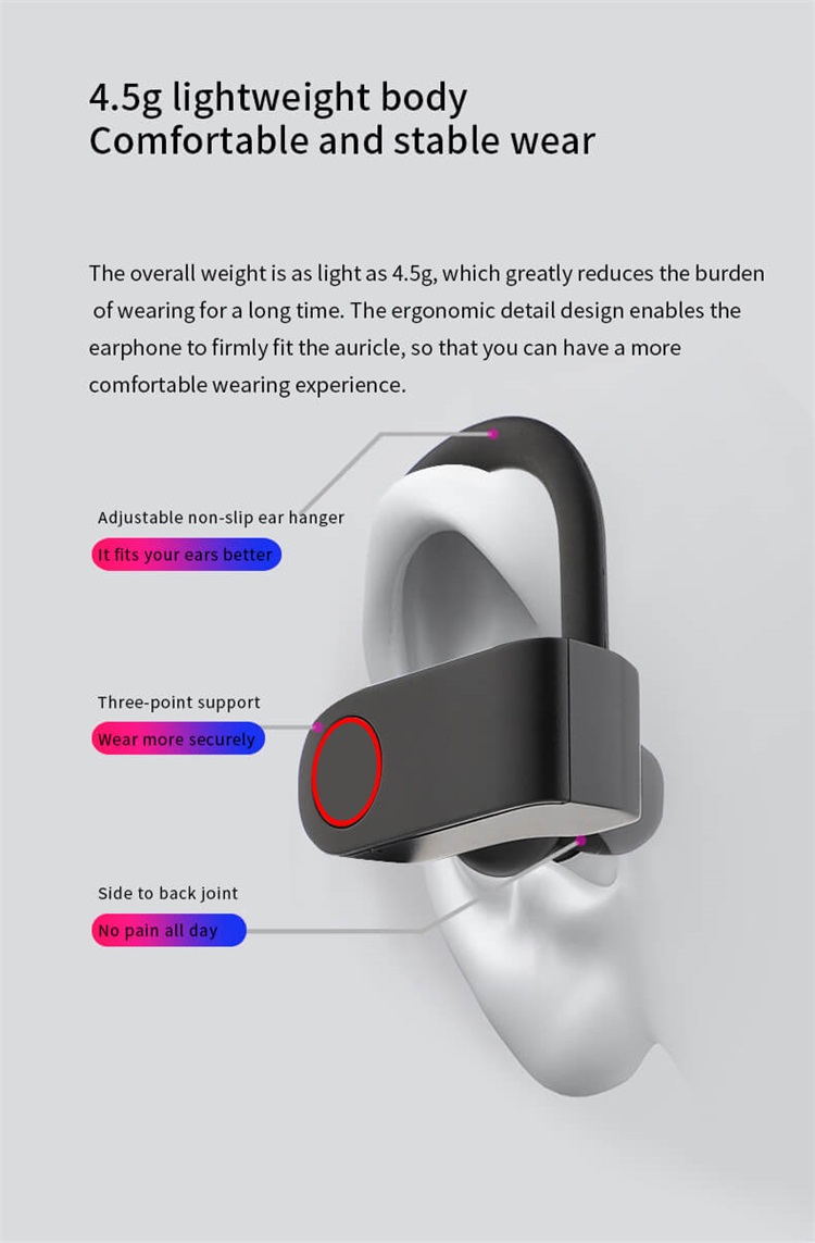 A9 Pro China Wholesale  Cool Black Earhook Headset Custom Bluetooth Earbuds-Shenzhen Shengye Technology Co.,Ltd