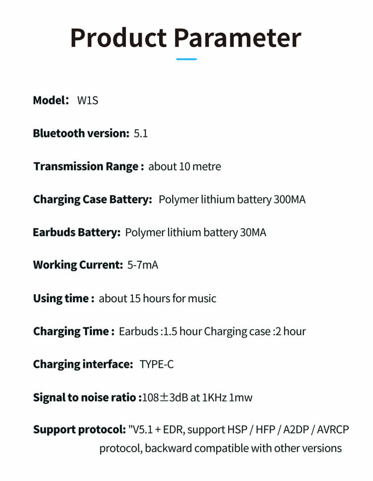 W1 Vente en gros d'écouteurs sans fil de musique stéréo sans fil True-Shenzhen Shengye Technology Co., Ltd