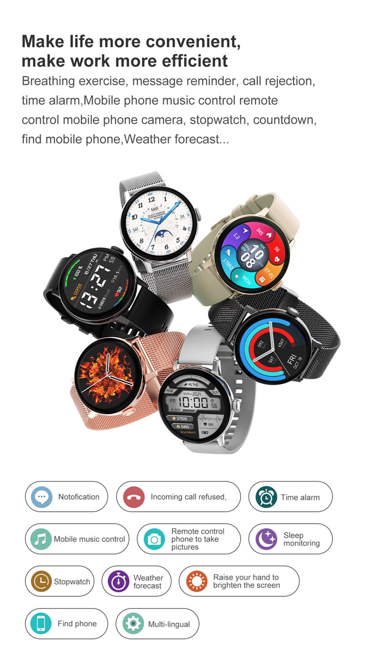 Orologio intelligente DT2 in acciaio inossidabile con chiamata Bluetooth, design alla moda-Shenzhen Shengye Technology Co.,Ltd