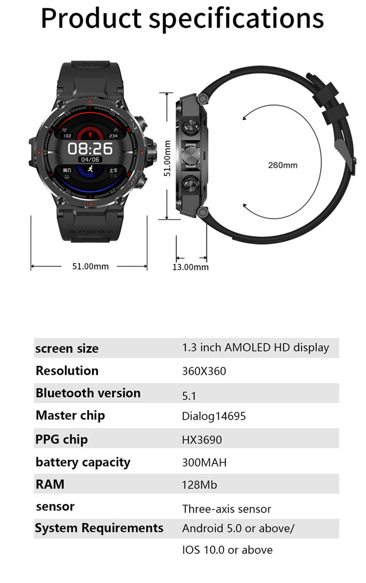 HM03 Glonass トリプル ポジショニング クライミング スマートウォッチ-深セン Shengye Technology Co.,Ltd