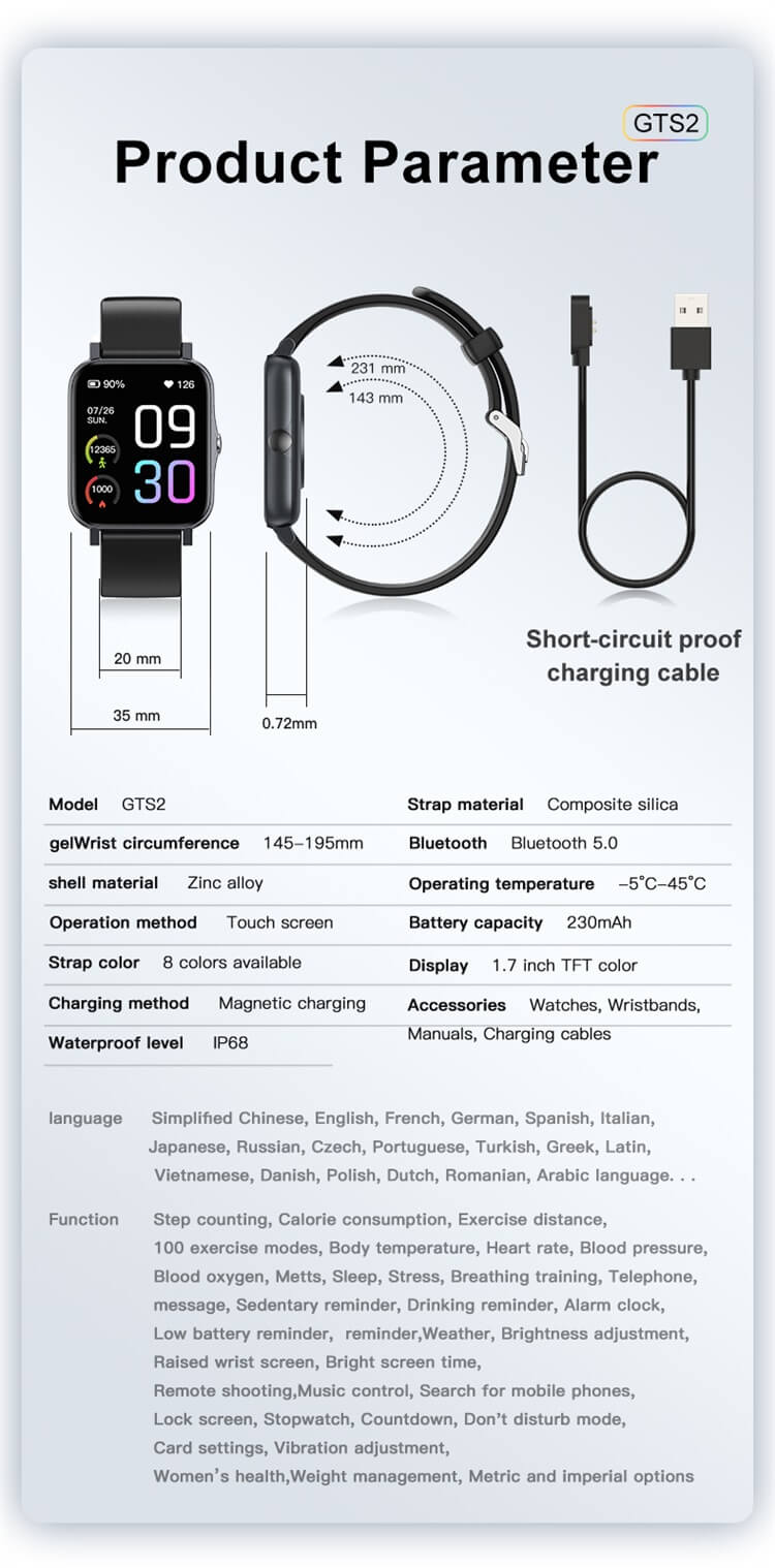 GTS2 Reloj inteligente de moda Android con pantalla táctil completa de 1,7 pulgadas-Shenzhen Shengye Technology Co.,Ltd