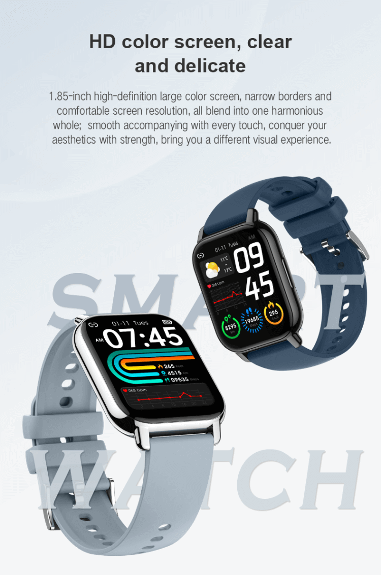 P66 ضبط سطوع الشاشة ساعة ذكية مربعة من السيليكون-Shenzhen Shengye Technology Co.,Ltd