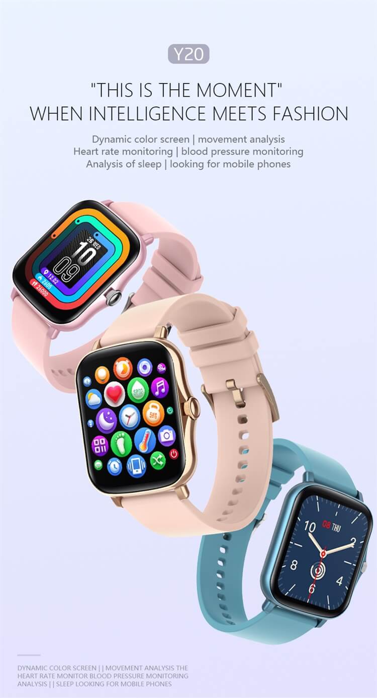 Reloj inteligente Android con monitor de presión arterial táctil de moda Y20-Shenzhen Shengye Technology Co., Ltd