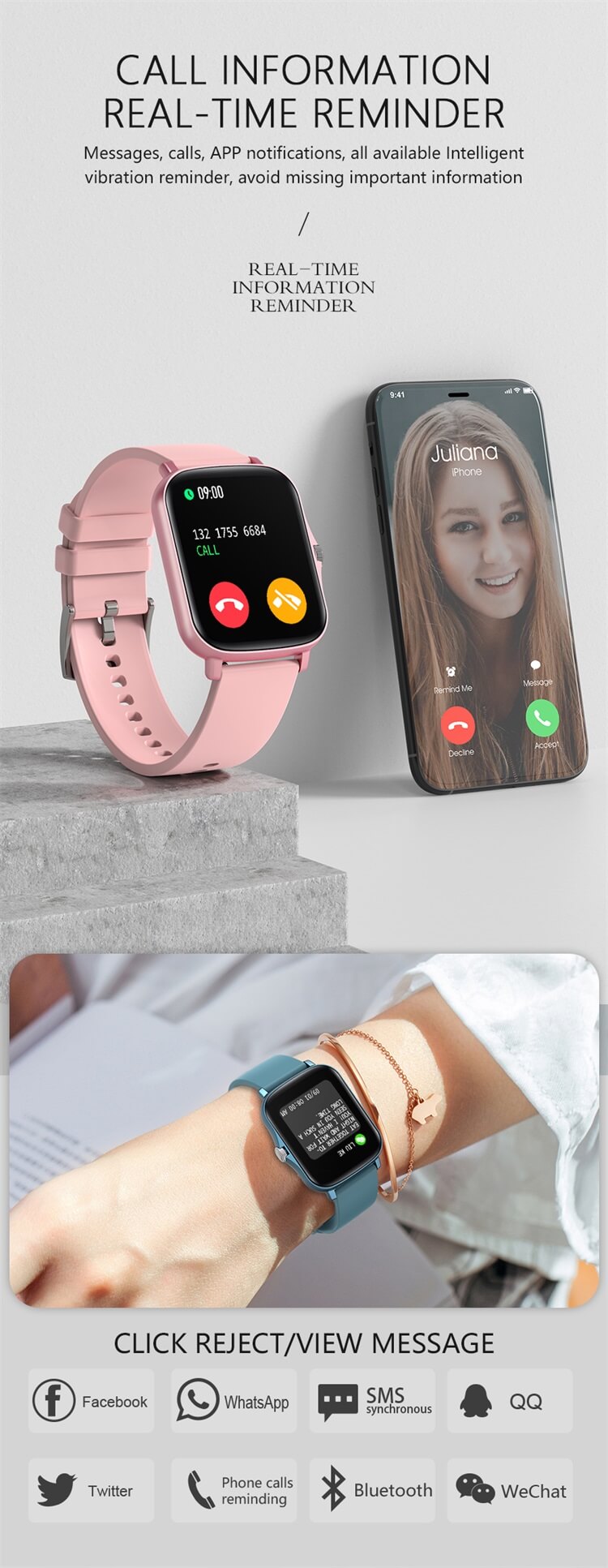 Reloj inteligente Android con monitor de presión arterial táctil de moda Y20-Shenzhen Shengye Technology Co., Ltd