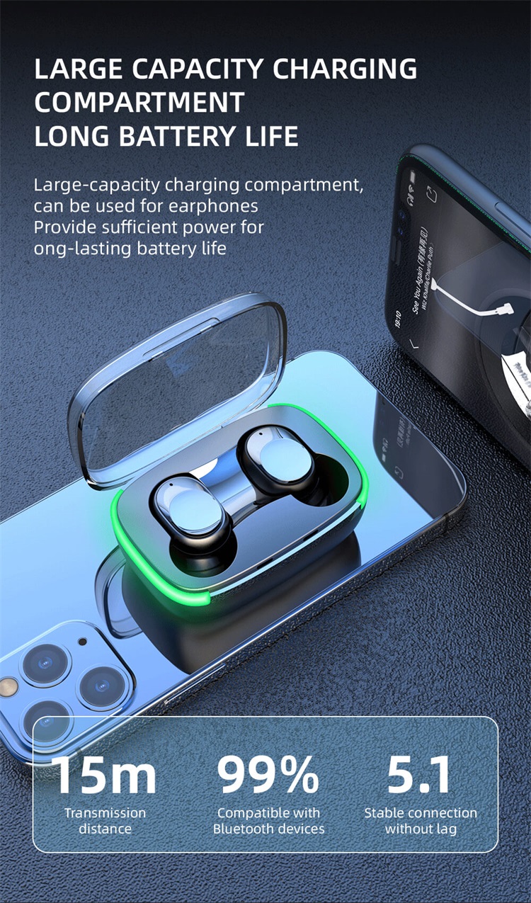 Y60 Auricolari Bluetooth personalizzati economici personalizzati OEM IPX4 impermeabili con luce-Shenzhen Shengye Technology Co., Ltd