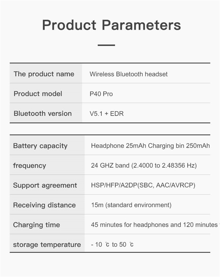 P40 Venta al por mayor Sport Bluetooth 5.1 TWS Auricular inalámbrico-Shenzhen Shengye Technology Co.,Ltd