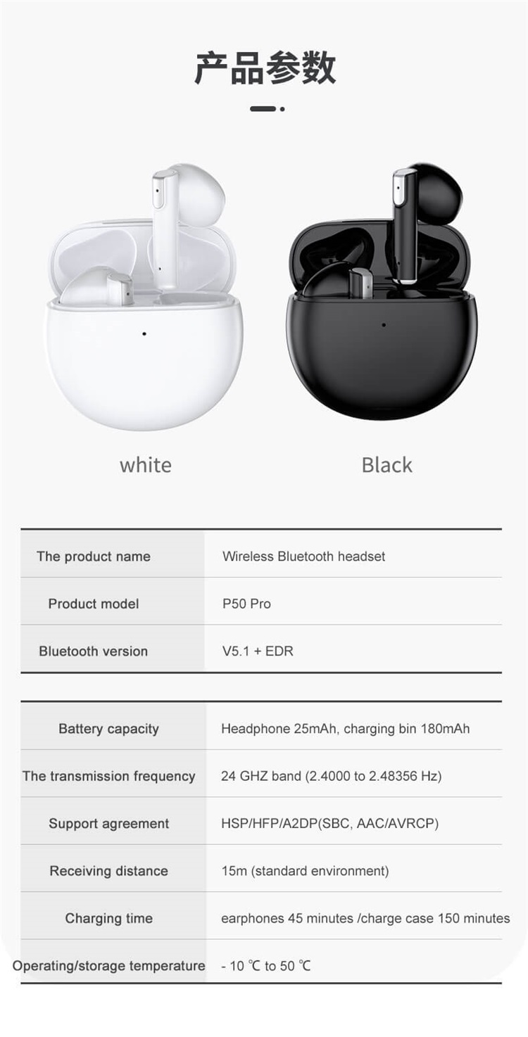 P50 Pro Großhandel ENC Nose Cancelling True Bluetooth Wireless Earbuds-Shenzhen Shengye Technology Co., Ltd