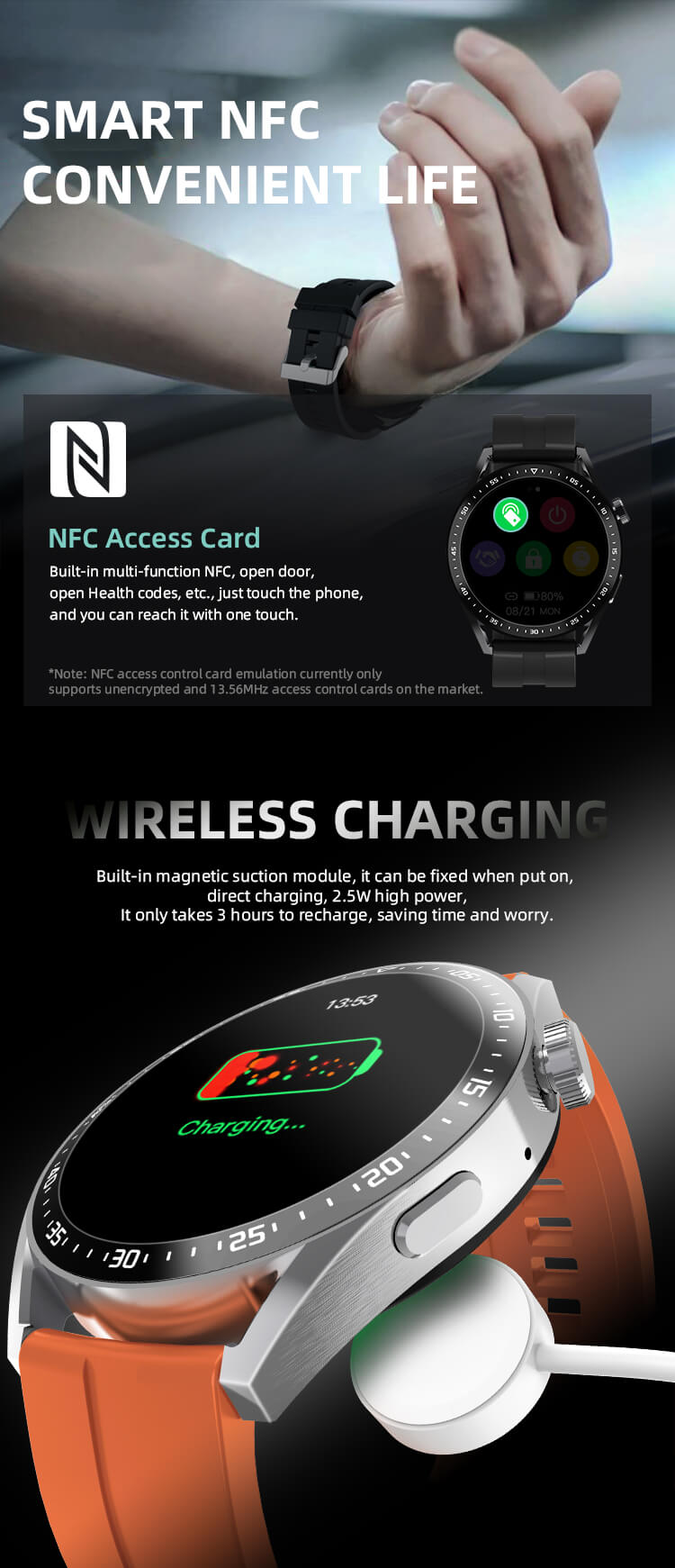 HW3 Pro Wearfit Android Phone スポーツ心拍数スマートウォッチ-深セン Shengye Technology Co.、Ltd