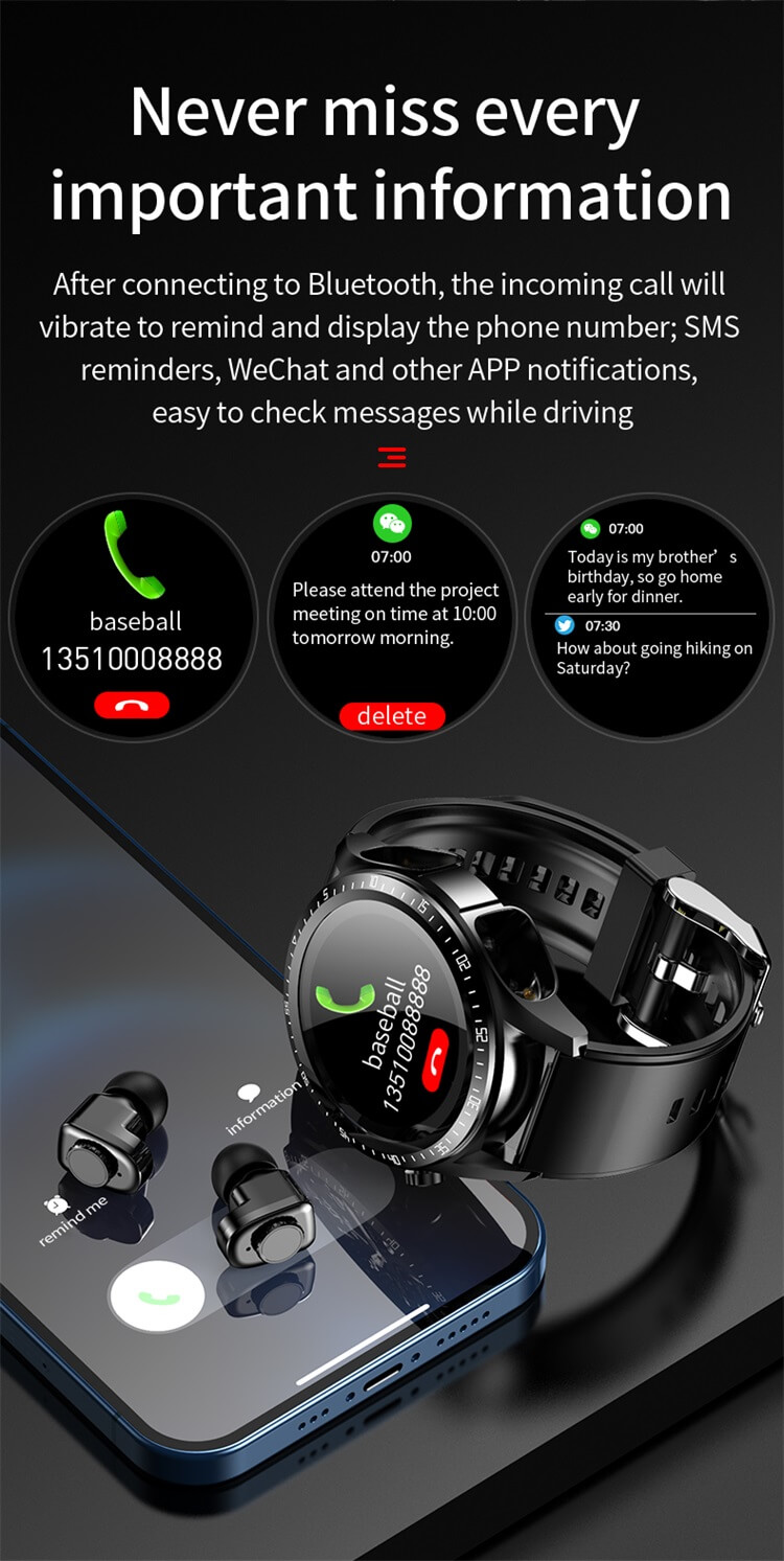 JM03 2 в 1 Наушники Bluetooth Call Sport Smart Watch-Shenzhen Shengye Technology Co., Ltd