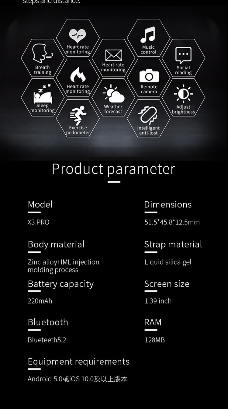 X3 Pro NFC Bluetooth 通話 IP67 防水フィットネス スマート ウォッチ-深セン Shengye Technology Co.、Ltd