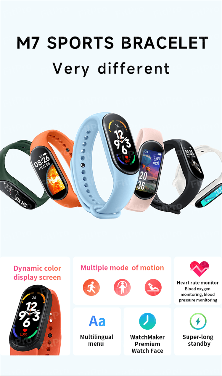 M7 Band Global Version Reloj Fitness Tracker Montre intelligente personnalisée-Shenzhen Shengye Technology Co., Ltd