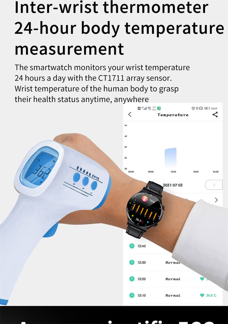 E88 ECG Monitoramento de temperatura corporal de oxigênio no sangue Relógio inteligente-Shenzhen Shengye Technology Co., Ltd