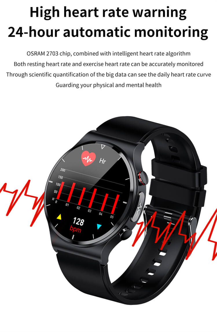 E88 ECG Monitoramento de temperatura corporal de oxigênio no sangue Relógio inteligente-Shenzhen Shengye Technology Co., Ltd