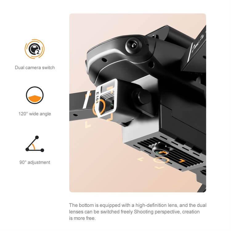 E100 15 минут времени жарки Inteliget Предотвращение препятствий Траектория полета 4K HD Камера Вертикальный взлетный складной радиоуправляемый дрон-Shenzhen Shengye Technology Co.,Ltd