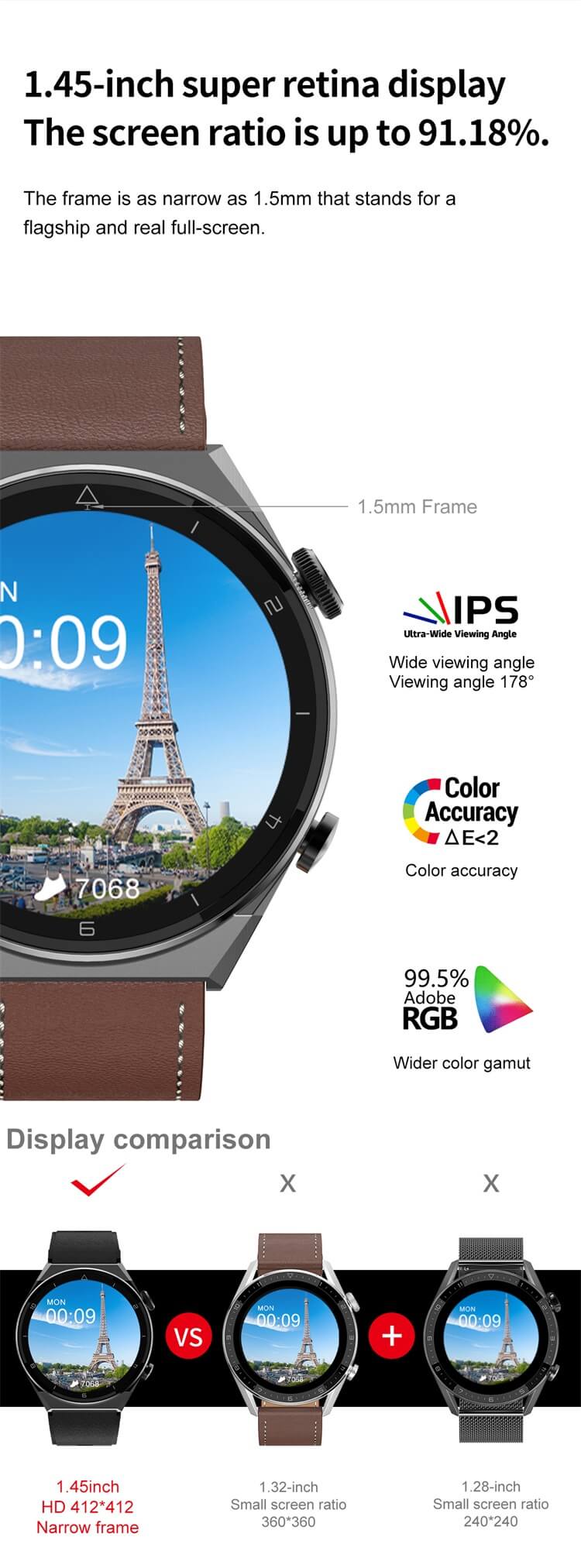DT3 Pro Max Factory Customize 1,45-Zoll-Smartwatch mit rundem Bildschirm OEM Custom Wearable Devices-Shenzhen Shengye Technology Co., Ltd