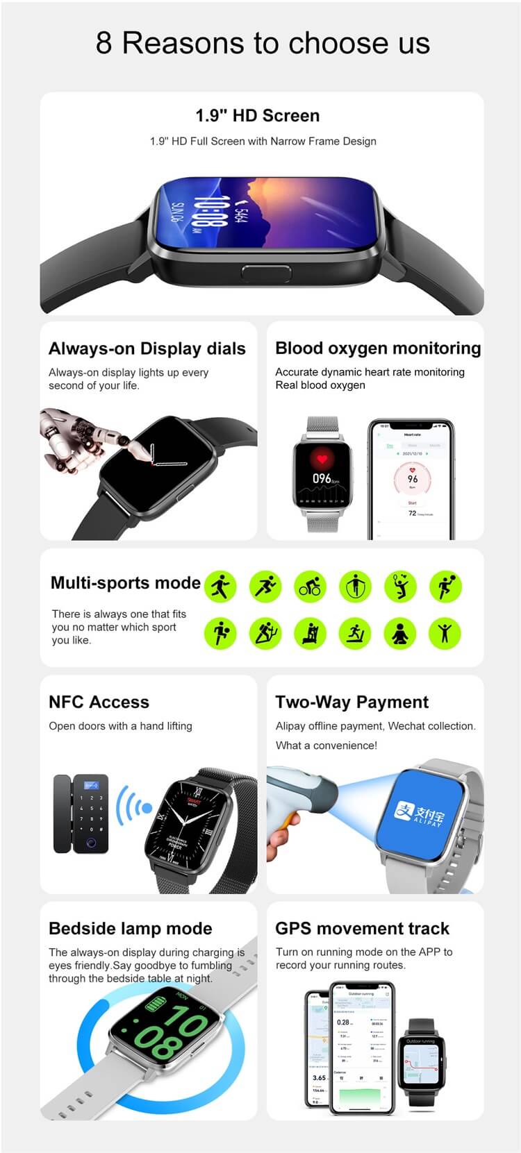 DTX MAX 1.9 Inch HD Display IP68 Waterproof NFC Payment Factory OEM Smart Watch-Shenzhen Shengye Technology Co.,Ltd