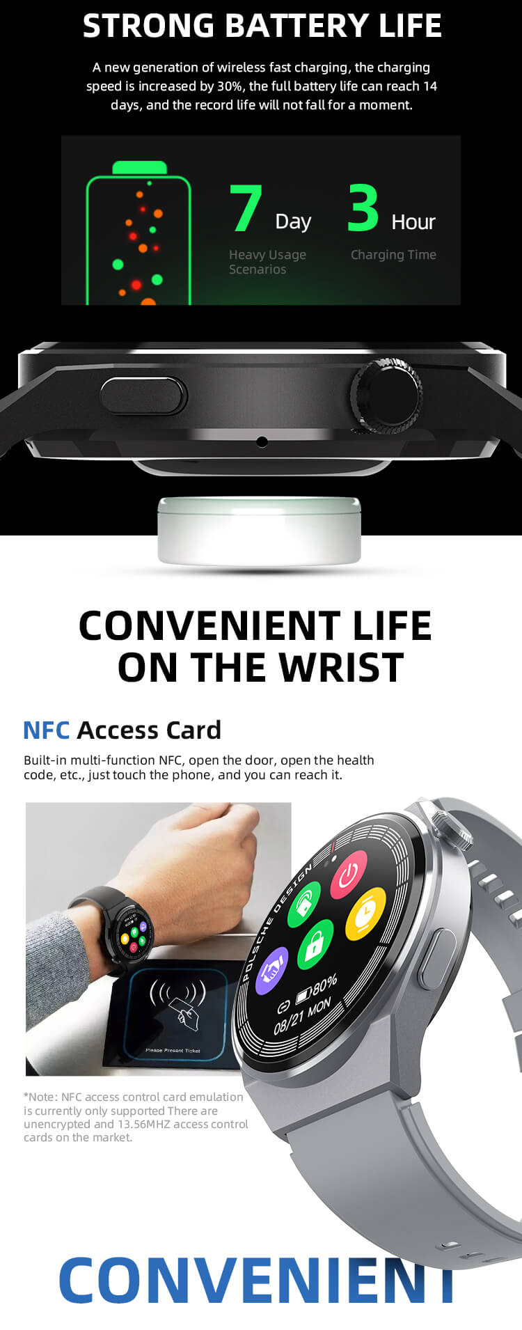 HW3 Max multifunctionele NFC draadloos opladen smartwatch leverancier-Shenzhen Shengye Technology Co., Ltd