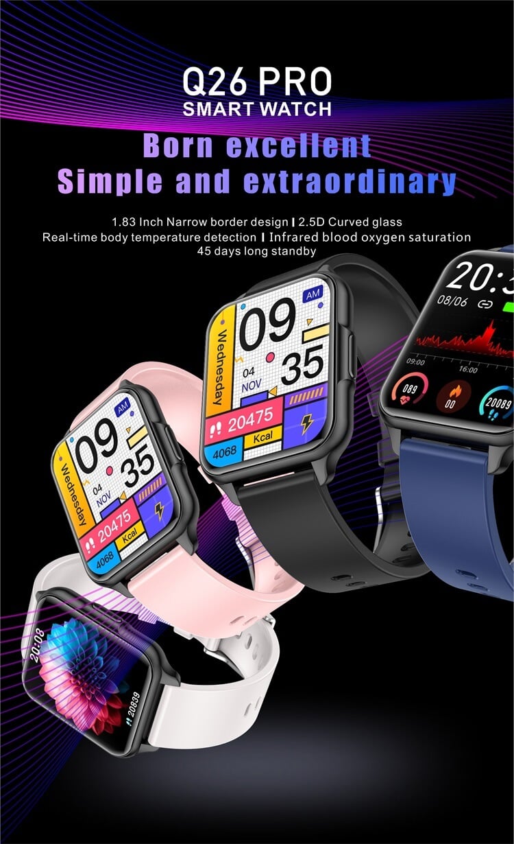 Q26 Pro Custom Dial Faces Waterproof Android Smart Watch-Shenzhen Shengye Technology Co.,Ltd
