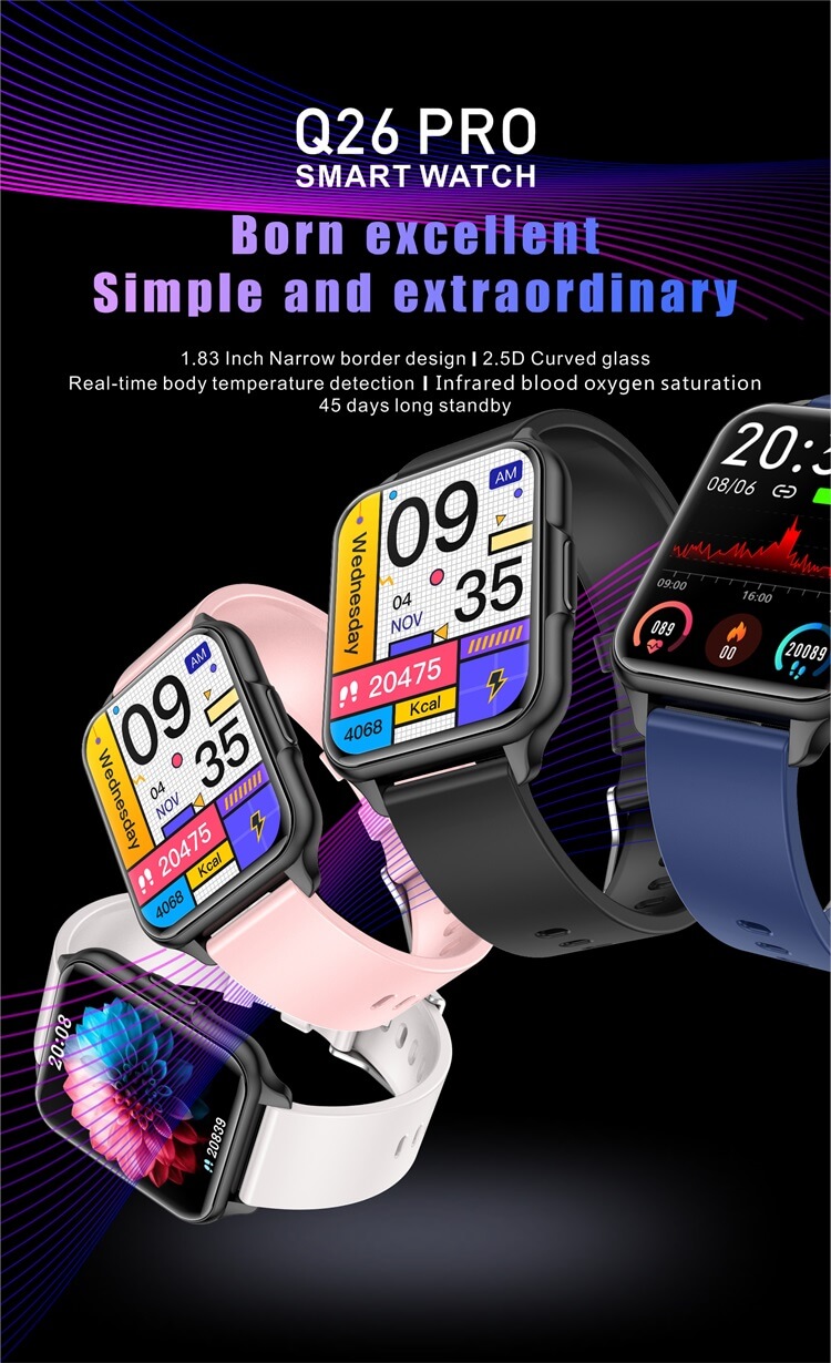 Reloj inteligente Q26 Pro con esferas personalizadas a prueba de agua Android-Shenzhen Shengye Technology Co.,Ltd