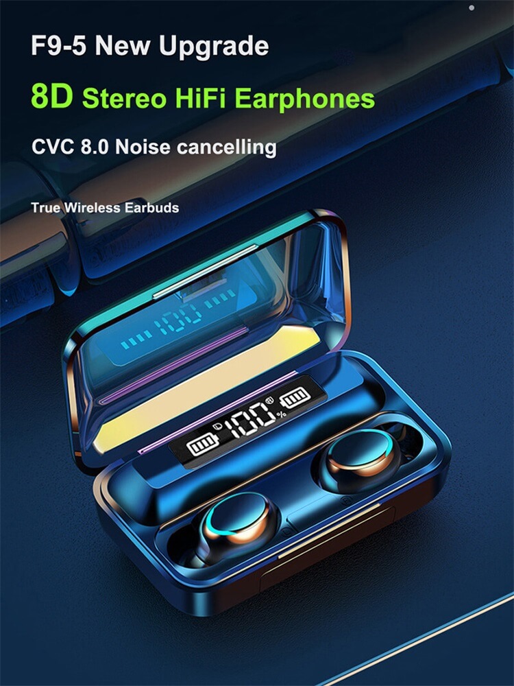 F9 Earphone 9D Hifi Stereo LED Display Tahan Air Headphone In-Ear BT 5.0 TWS F9-5C Earbud Nirkabel-Shenzhen Shengye Technology Co.,Ltd