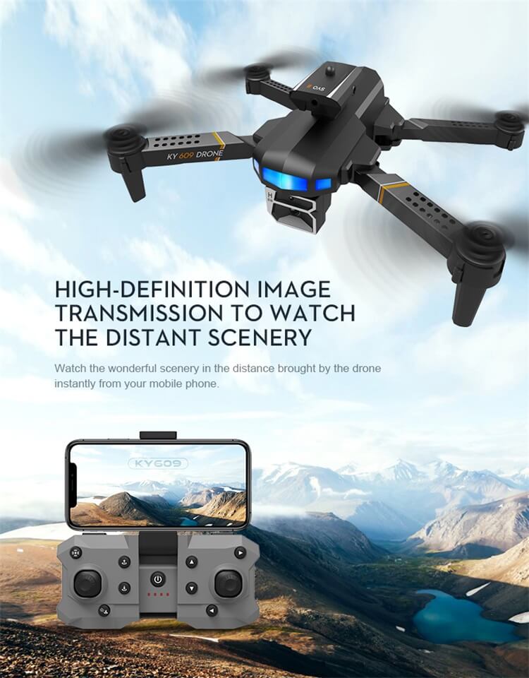 KY609 Drone 12 minutos Tiempo de duración de vuelo 1800 mAh Duración de la batería HD Cámara dual Mini Cheap VTOL RC 4K Drone-Shenzhen Shengye Technology Co.,Ltd