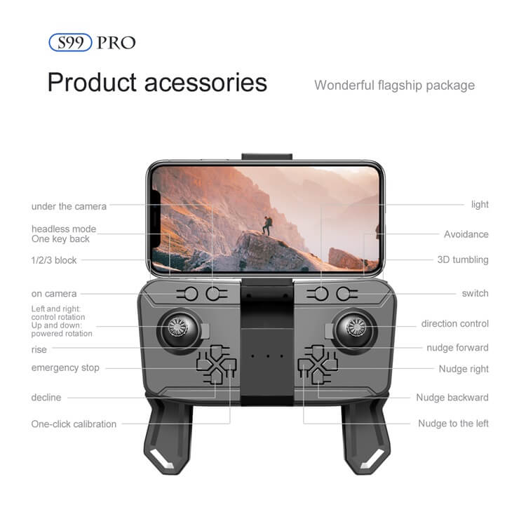 S99 Meilleure Qualité Drones Petit Mini Pliable Longue Portée RC Contrôle De Distance De Vol Moteur Wifi HD 4K Caméra Vidéo Drone-Shenzhen Shengye Technology Co., Ltd