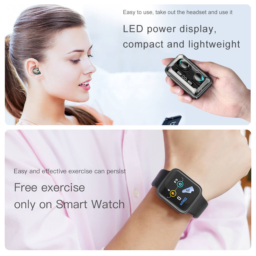 Light Sport Set 1.44 Inch Screen D20 Smart Watch Earphone F9 Earbuds Wireless TWS for iOS Android Mobile Phone-Shenzhen Shengye Technology Co.,Ltd