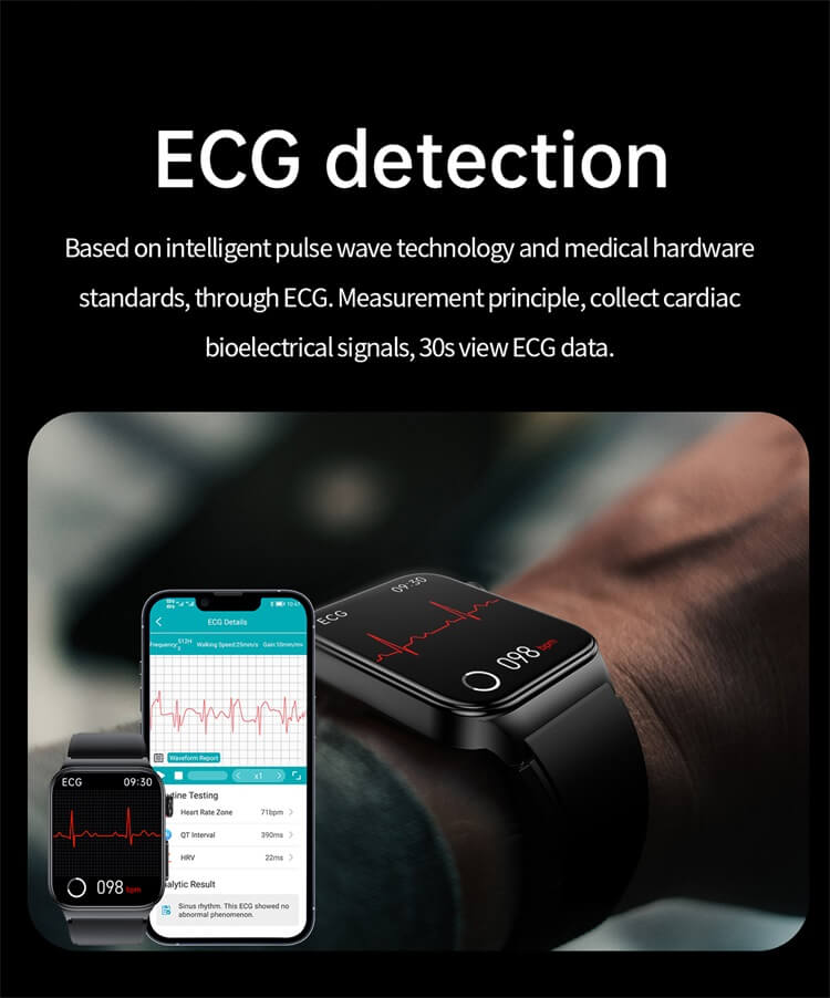 E500 Presión arterial Oxígeno en sangre Glucosa en sangre ECG Smartwatch Logotipo personalizado 1.83 Pantalla Seguimiento de salud Reloj inteligente-Shenzhen Shengye Technology Co.,Ltd